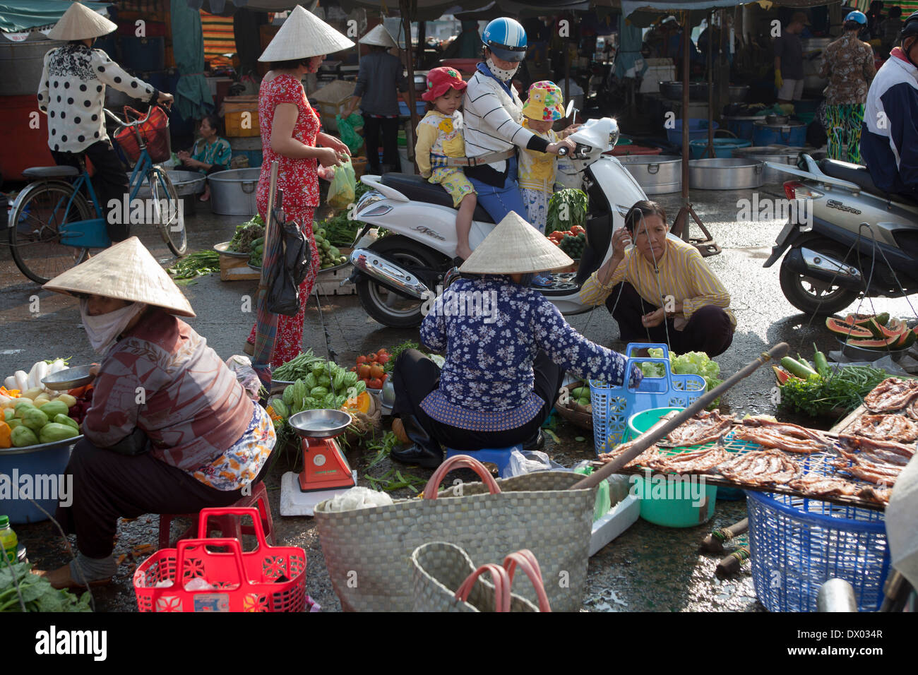My Tho Town Market Vietnam Stock Photo