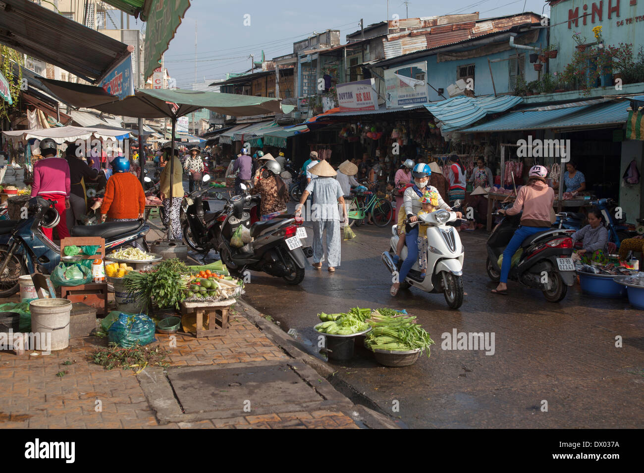 My Tho Town Market Vietnam Stock Photo
