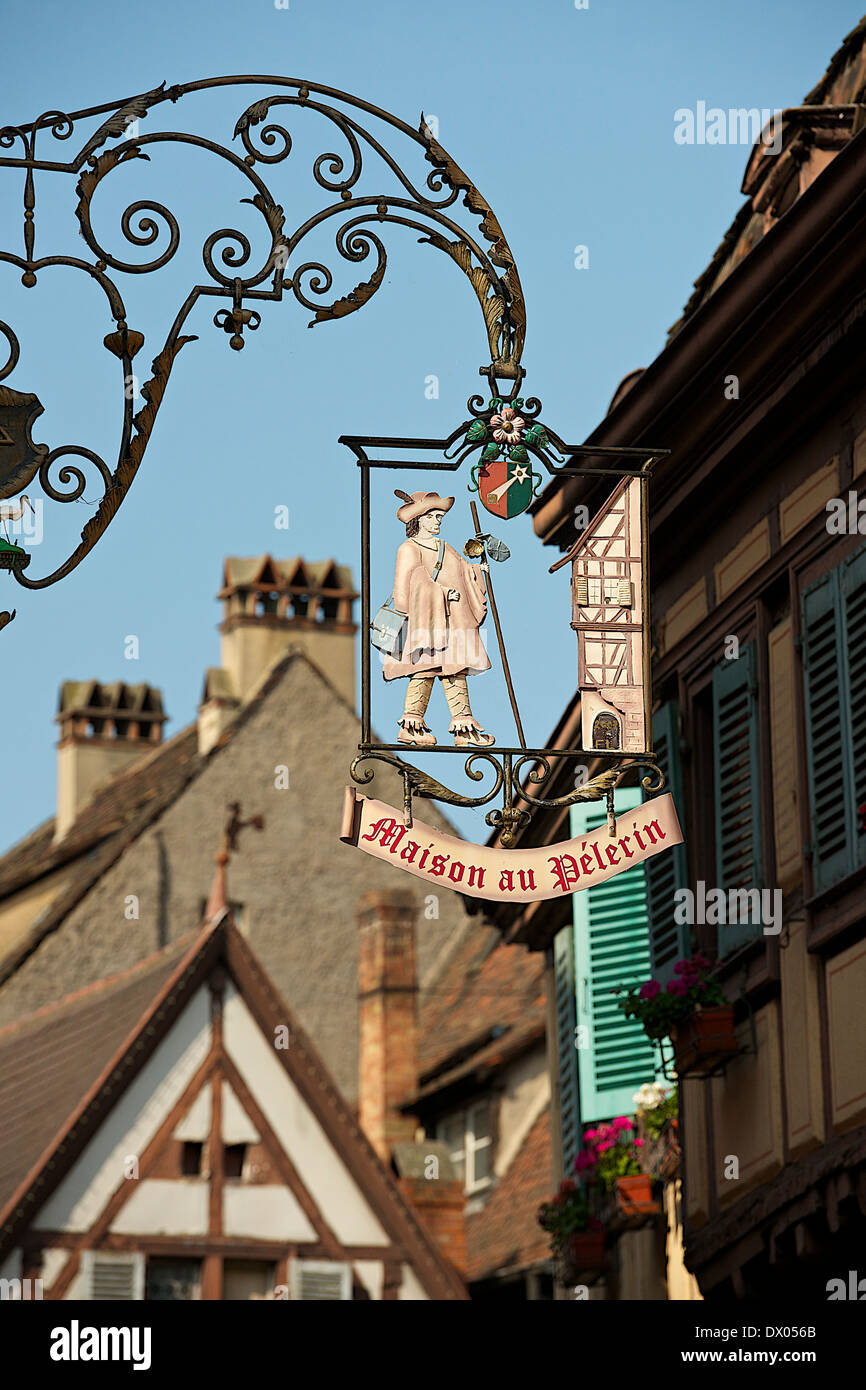 Classic signage in Colmar, France Stock Photo