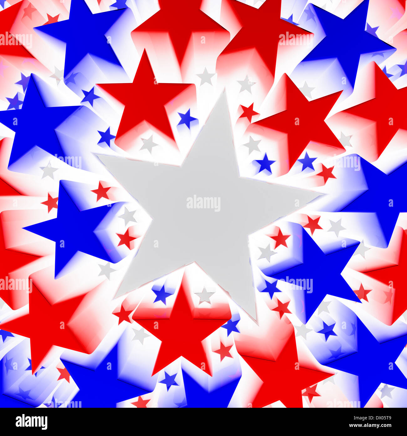 Red, white and blue stars Stock Photo