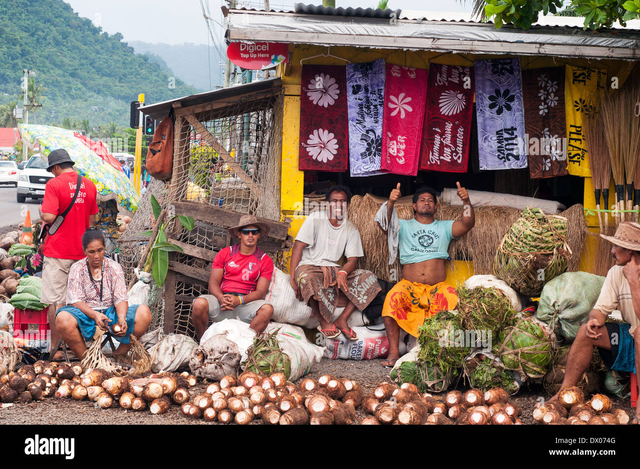 maketi fou (new market) scene, Apia, Samoa Stock Photo Alamy