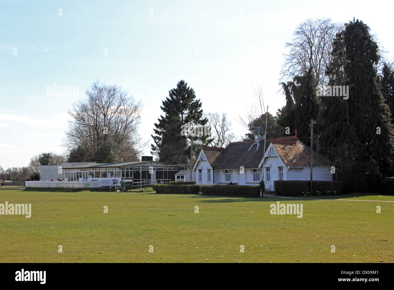 Banstead Cricket Club pavilion, Surrey, England. Stock Photo