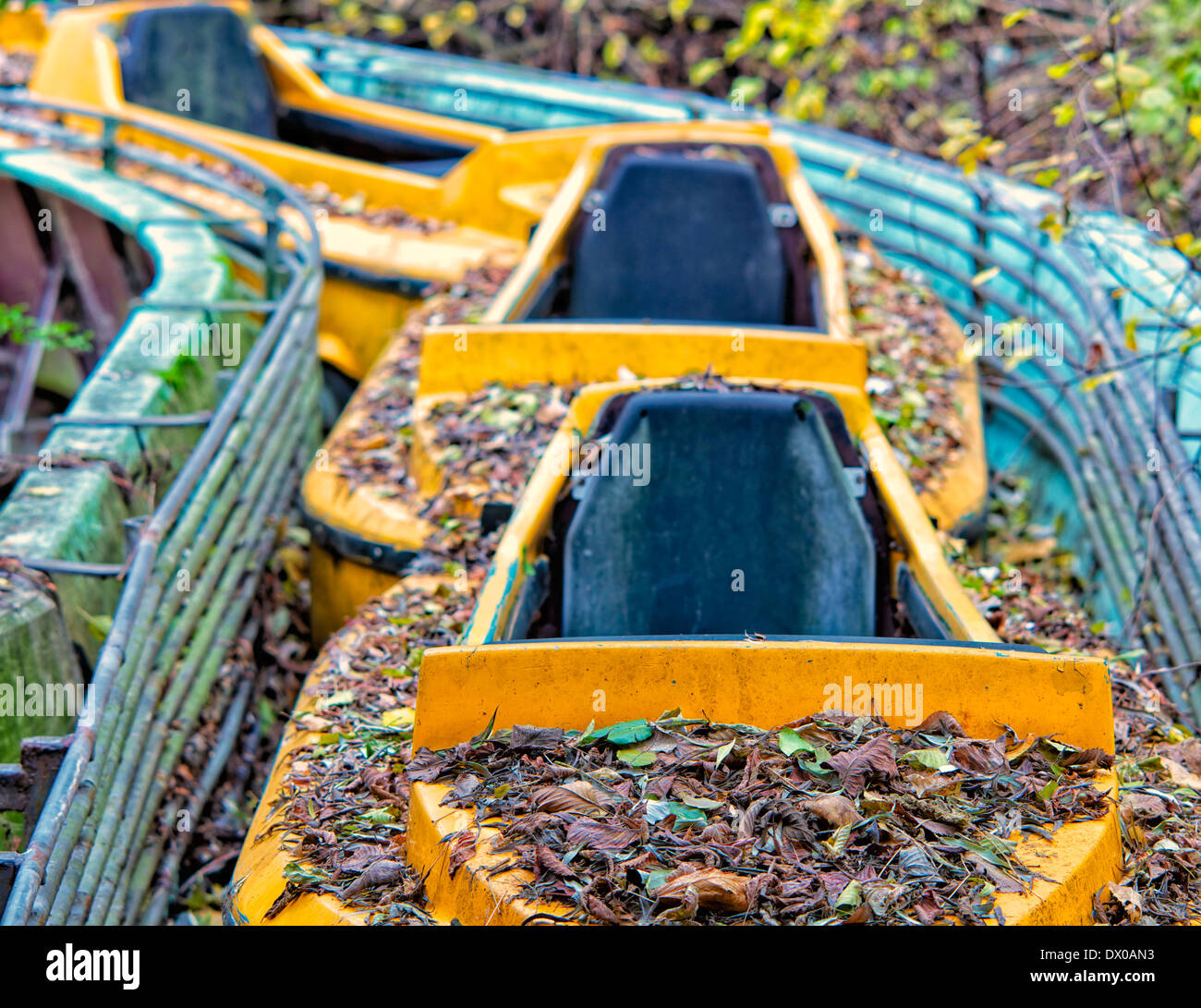 Am Plänterwald Spreepark Berlin Germany - Abstract Details Of Some Of The Iconic Abandoned Structures Left To Decay. Stock Photo