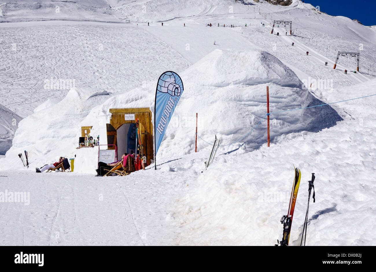 The Igloo Village, Bar and Hotel on the Zugspitze, Alps, Bavaria