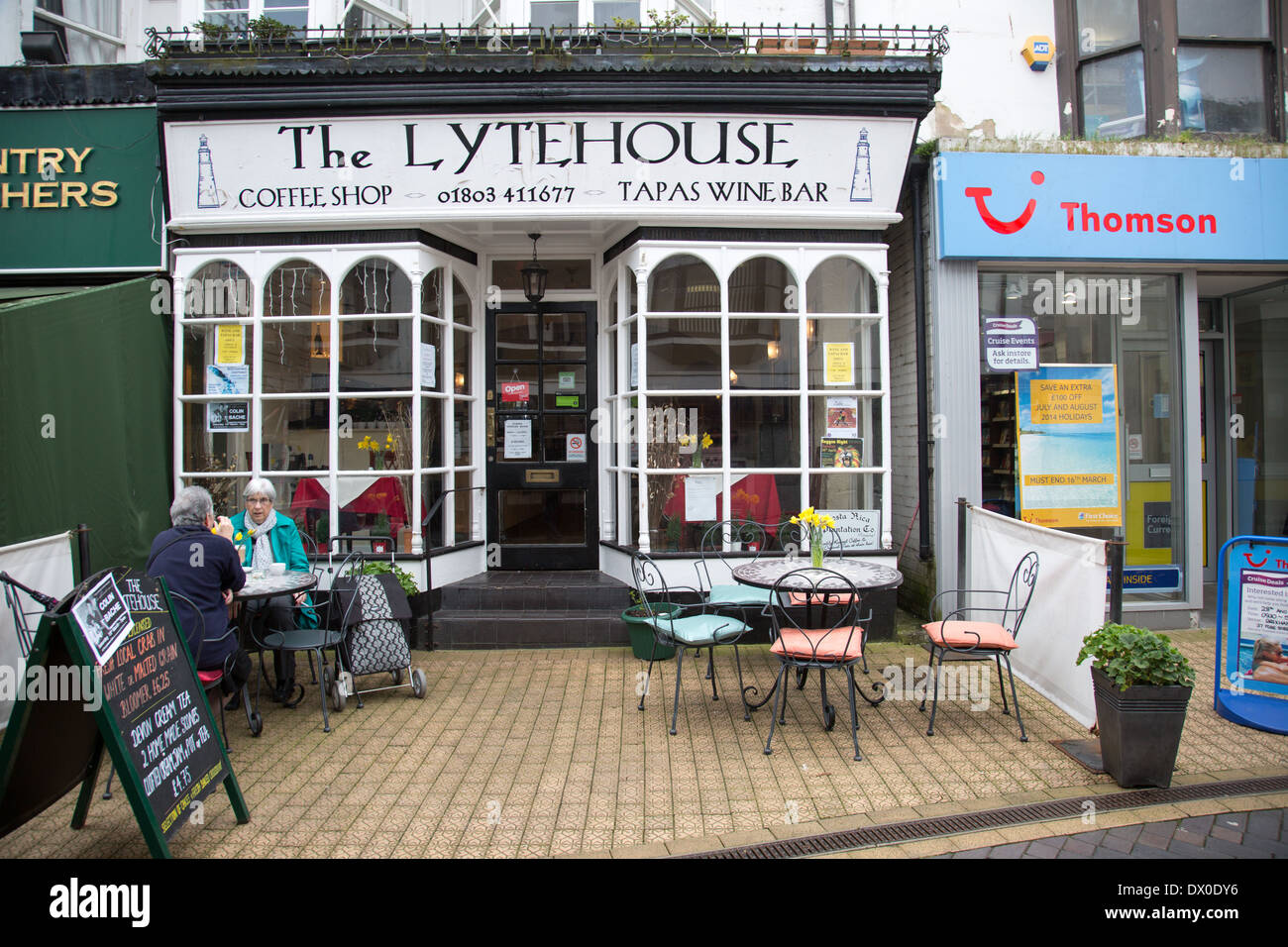 Shops in Brixham Devon Stock Photo Alamy