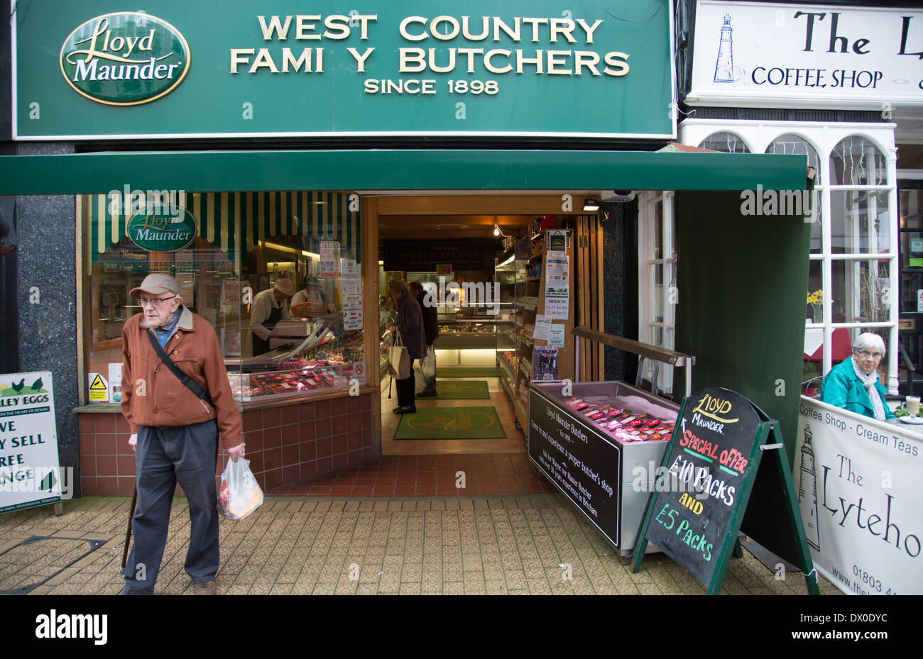 Shops in Brixham Devon Stock Photo Alamy