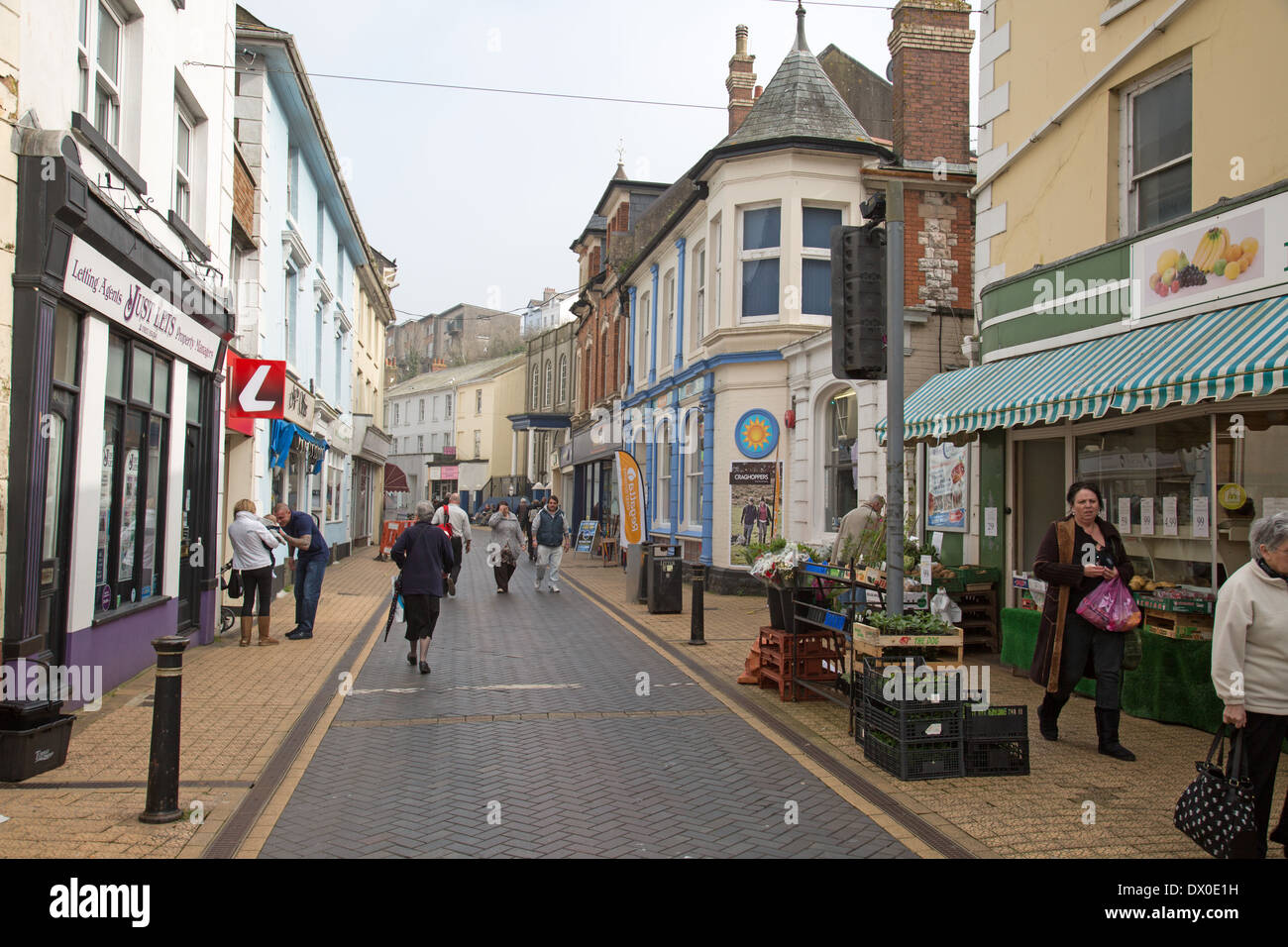 Brixham Harbour, Pubs and Shops Stock Photo Alamy