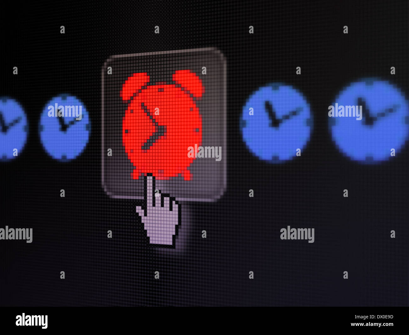Time concept: Alarm Clock on digital computer screen Stock Photo - Alamy