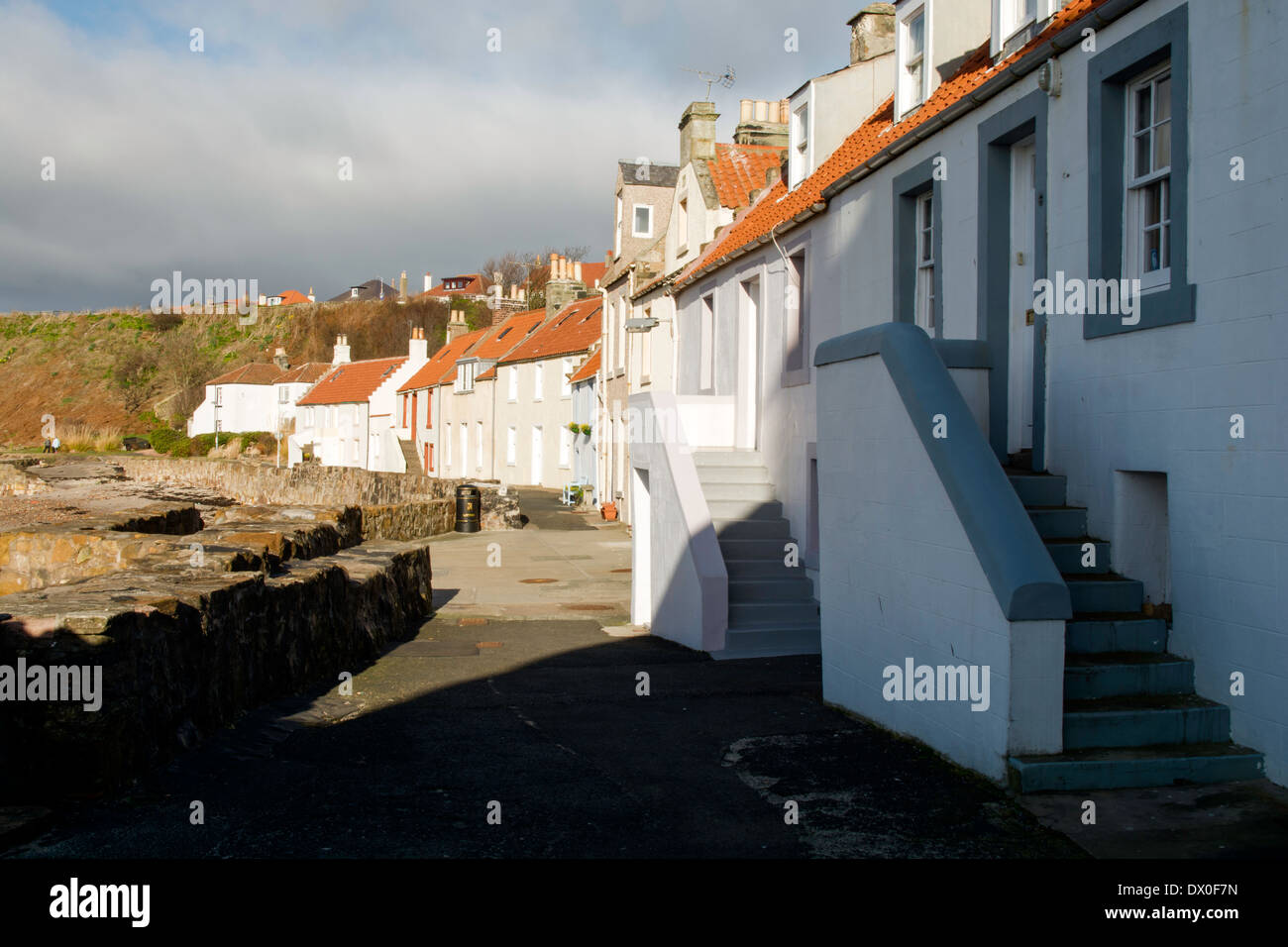This is West Shore in the Scottish fishing village of Pittenweem located in the county of Fife. Stock Photo