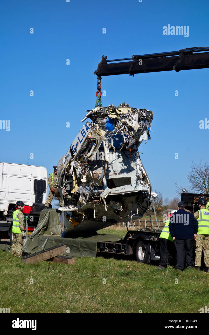 Helecopter crash Gillingham Beccles Norfolk England UK Among the 4 dead was Edward Haughey, Lord Ballyedmond Stock Photo