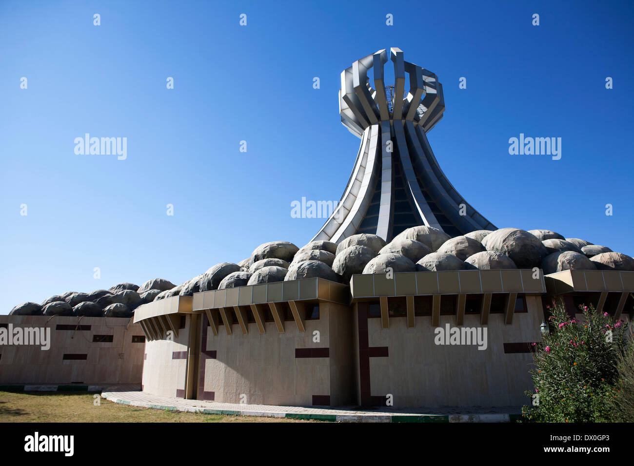 Halabja, Suleimania, IRAQ -- The symbolic cemetery erected for the victims of Halabja massacre on 21 October, 2011. Halabja, a Kurdish town in Northern Iraq was bombed with chemical agents by the Saddam regime in efforts to decimate the Kurdish population in the North on March 16, 1988. Photo by Bikem Ekberzade Stock Photo