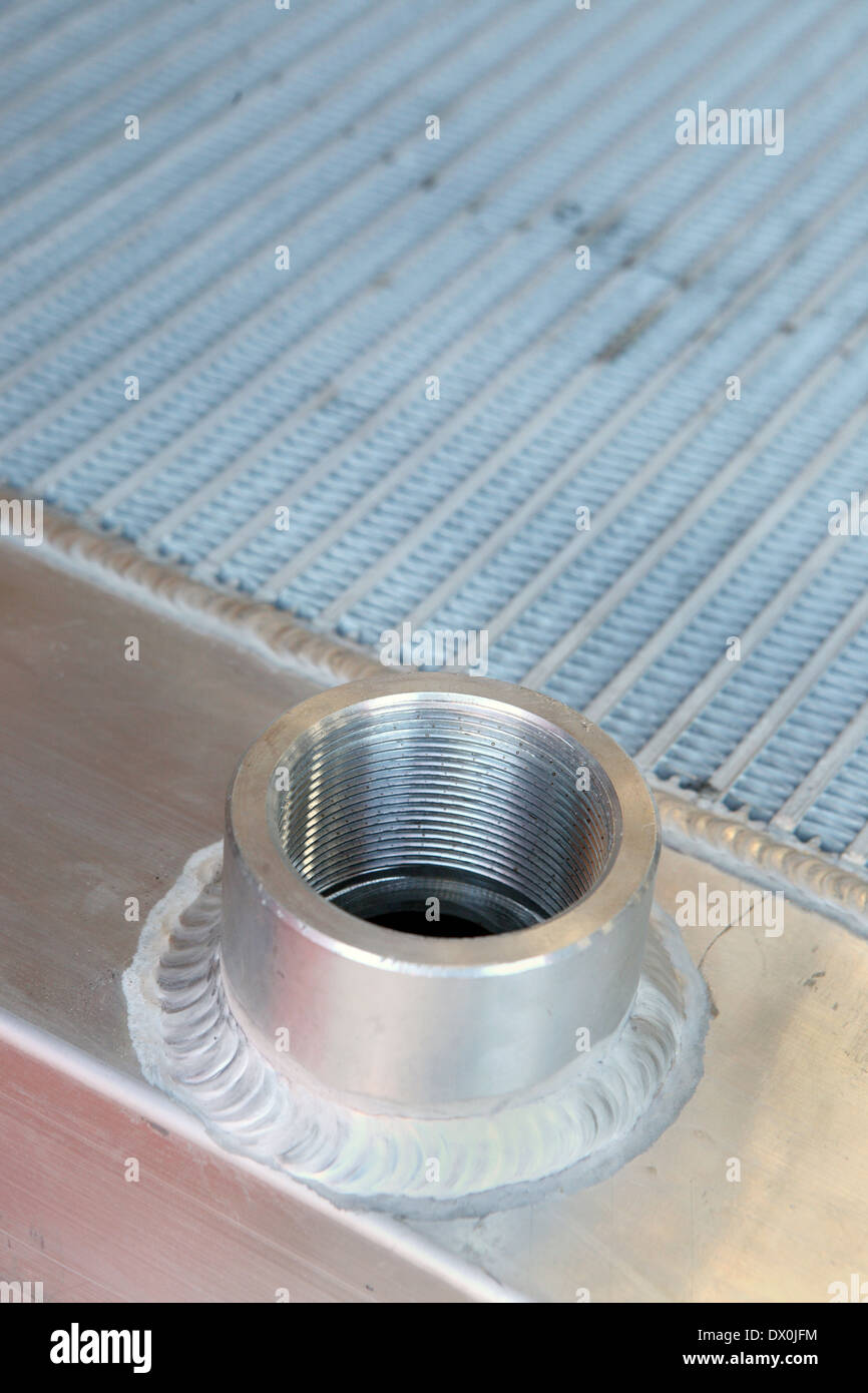 Radiator manifold inlet Stock Photo