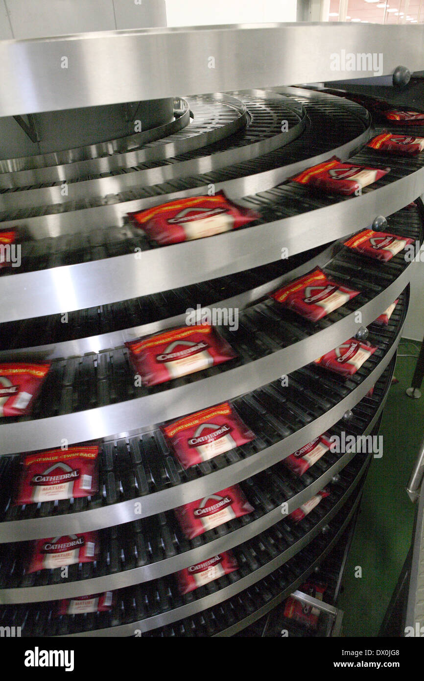 food production conveyor belt automation Stock Photo