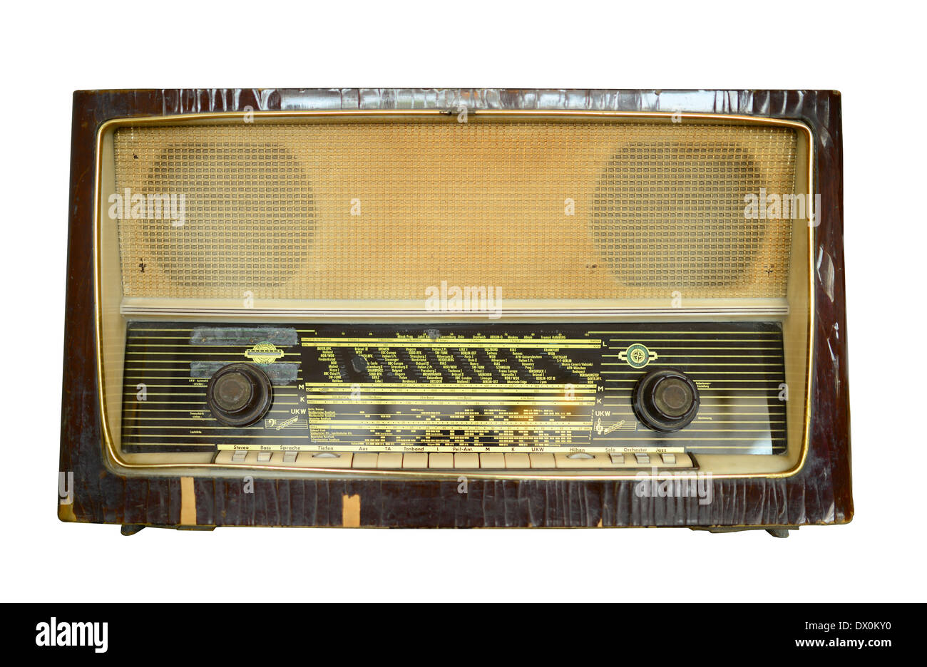 Vintage radio with clipping path Stock Photo
