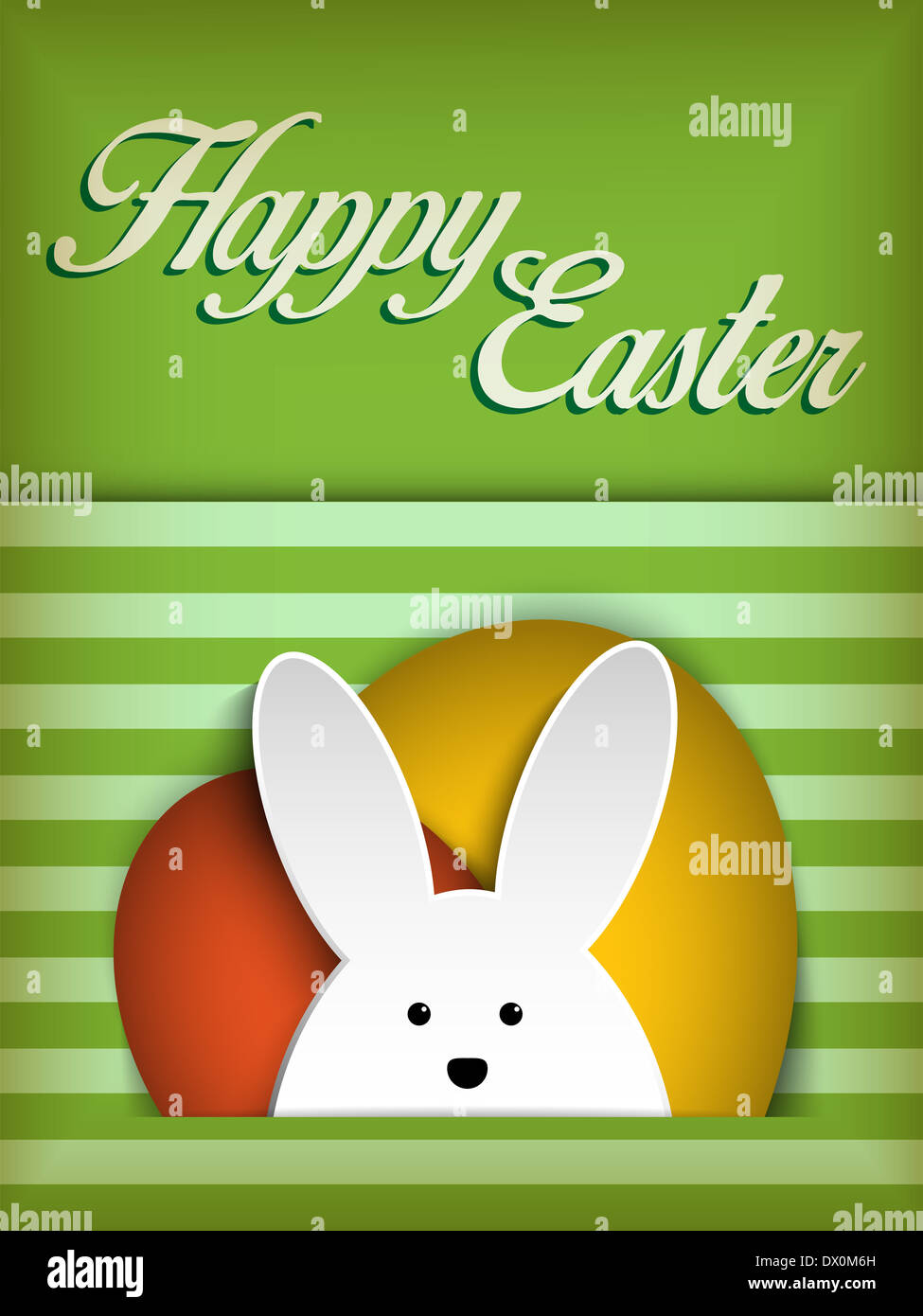 Vector - Happy Easter Rabbit Bunny on Green Background Stock Photo - Alamy