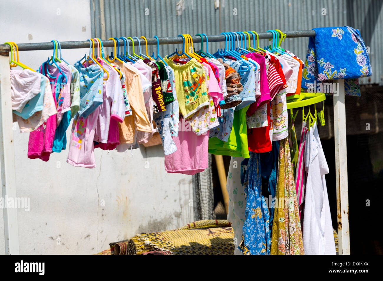 Laundry hung out to dry in Chao Ley, Phuket, Thailand Stock Photo Alamy