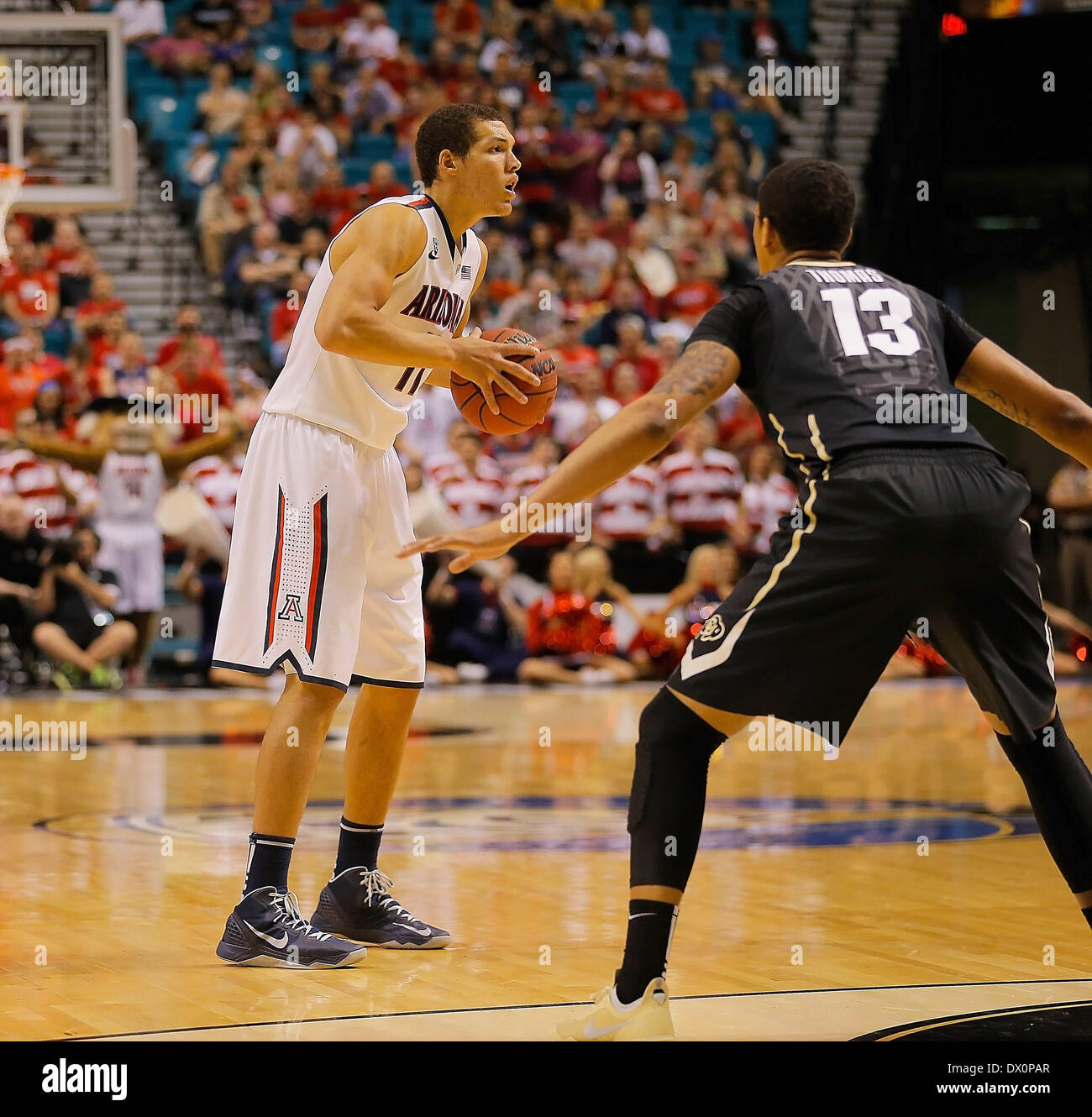 Las Vegas, NV, USA. 14th Mar, 2014. Mar 14 2014 - Las Vegas NV, U.S - Arizona F # 11 Aaron Gordon during NCAA Men's Basketball game between Colorado Buffaloes and Arizona Wildcats 63-43 win at MGM Grand Garden Arena Las Vegas, NV © csm/Alamy Live News Stock Photo