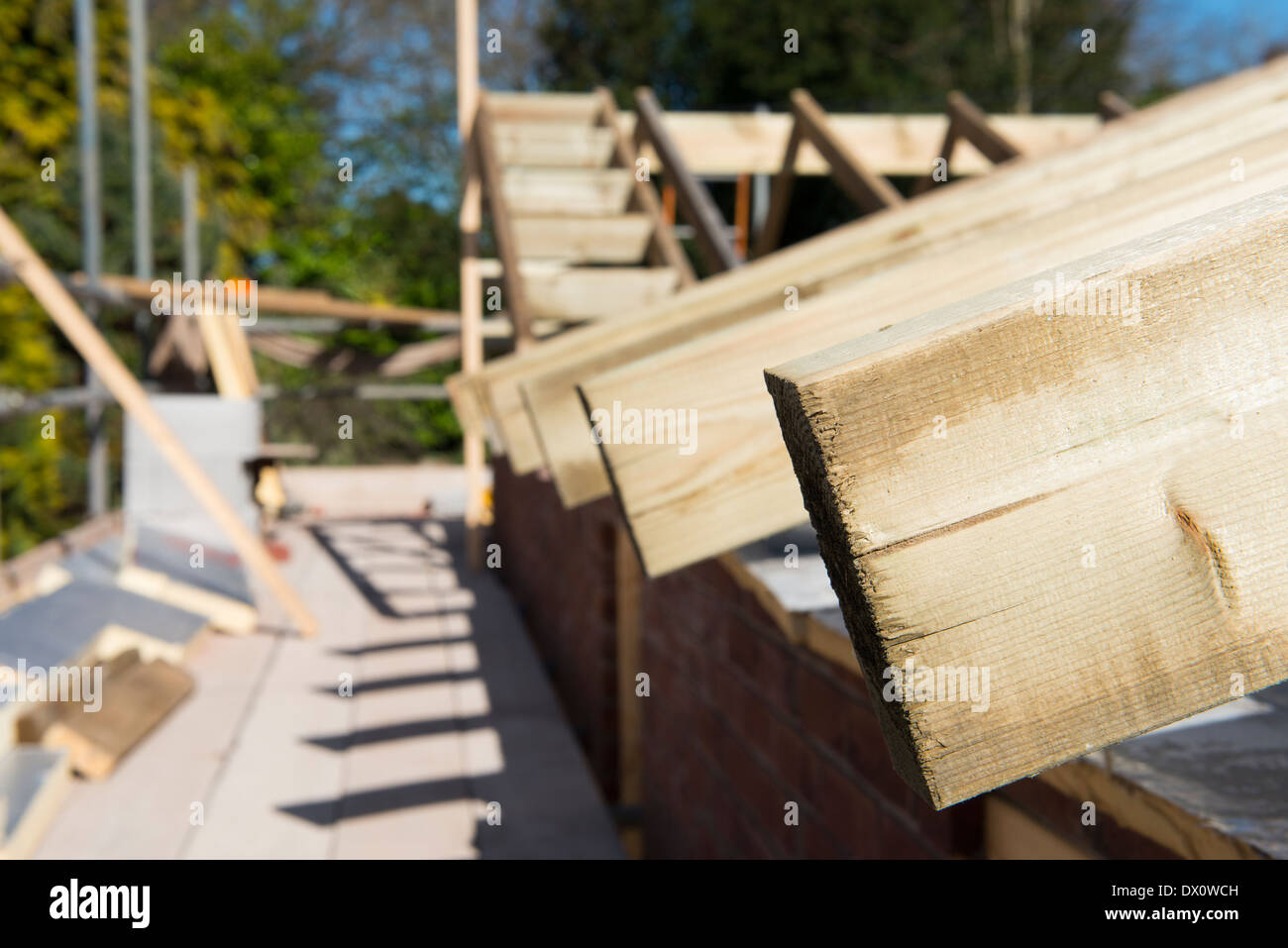 Construction work on a house. Stock Photo
