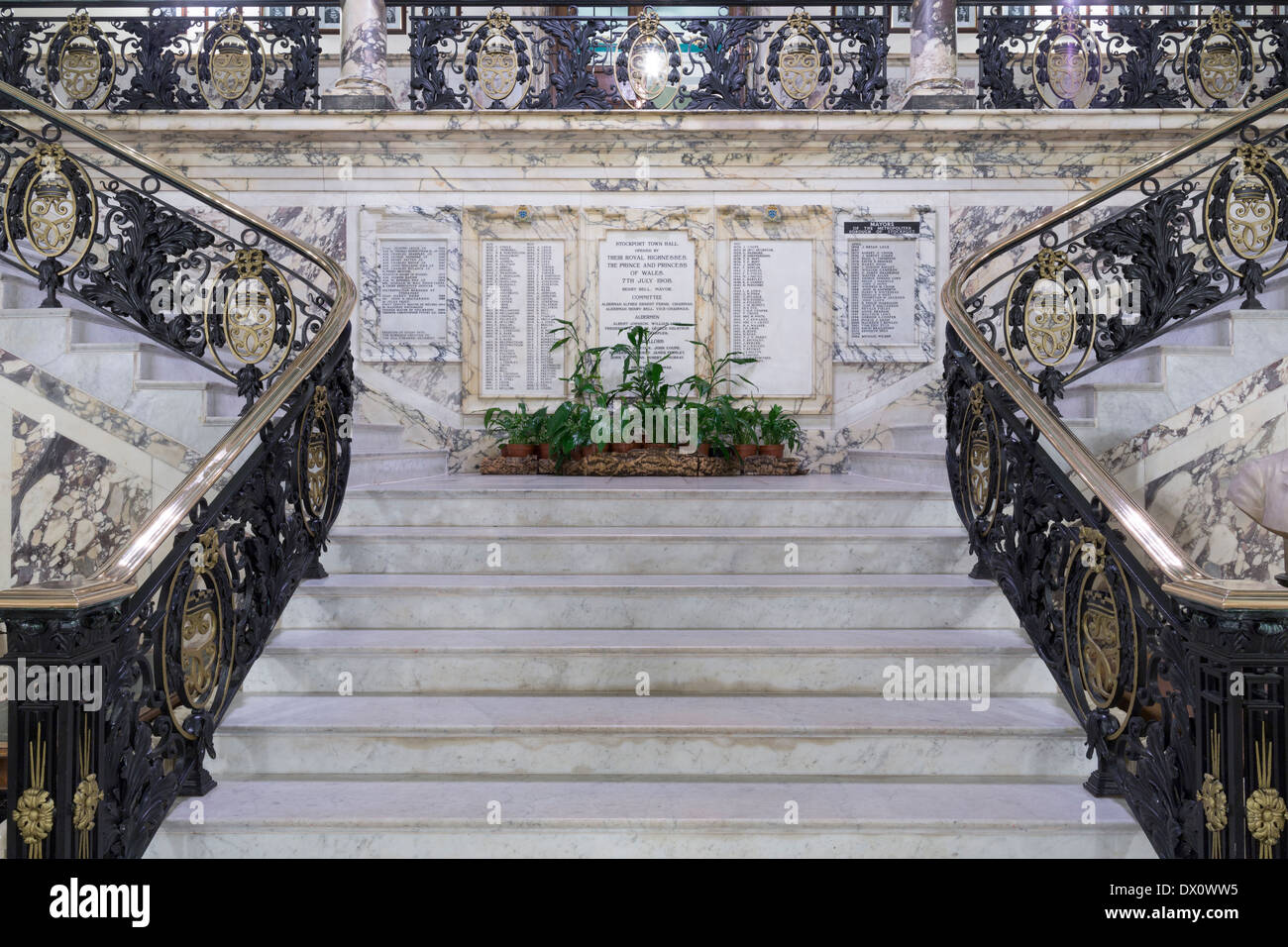 Stockport town hall Marble staircase Stock Photo