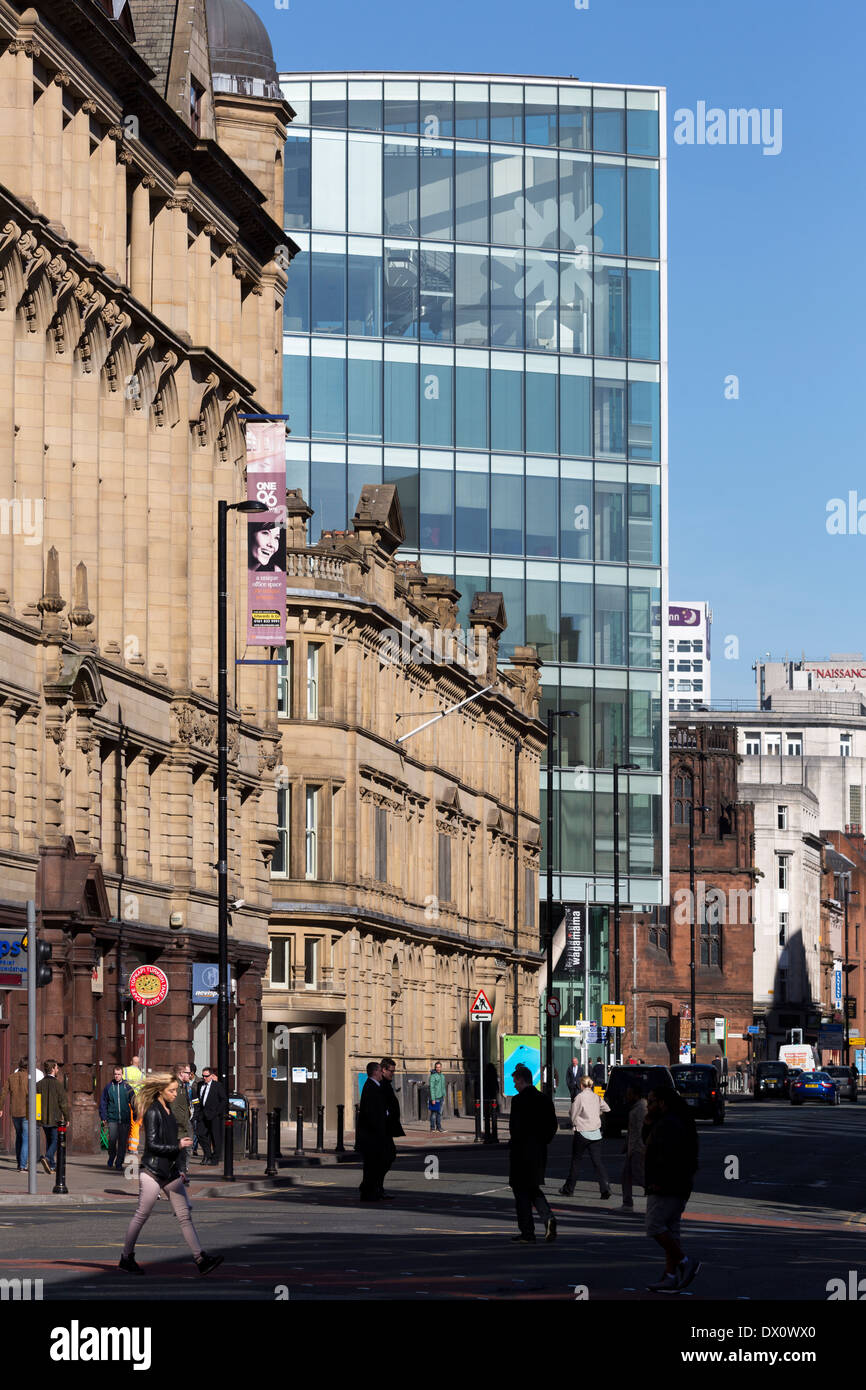 Deansgate Manchester RBS offices Stock Photo Alamy