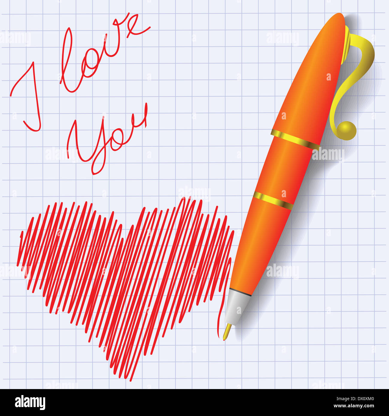 colorful illustration with red heart for your design Stock Photo - Alamy