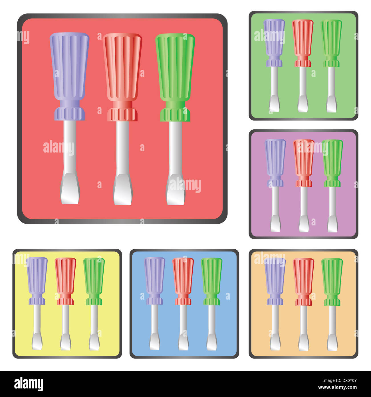 colorful illustration with screwdriver icon for your design Stock Photo ...