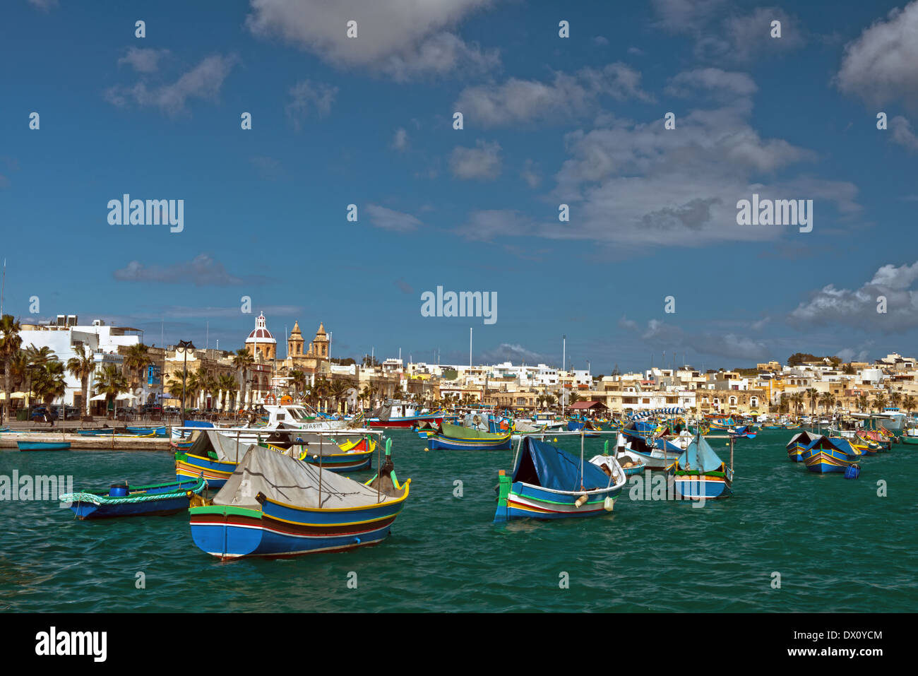 A Fishing Village At Marsaxlokk, Malta. Stock Photo