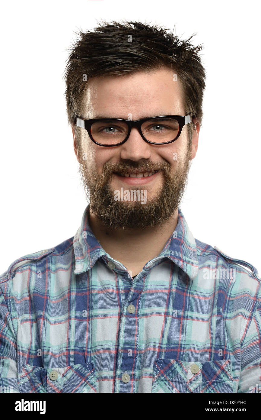 Isolated man beard glasses hi-res stock photography and images - Alamy