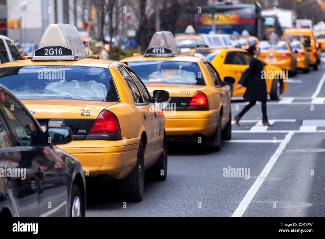 Pedestrian crossing during the rush hours. Stock Photo