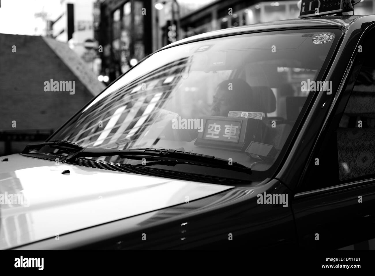 Taxi Driver In Shinjuku, Tokyo, Japan Stock Photo