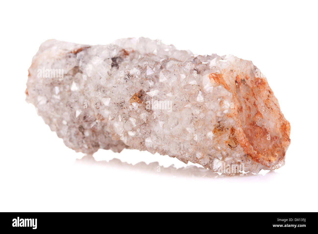 Stone of Quartz crystal isolated on white background Stock Photo - Alamy