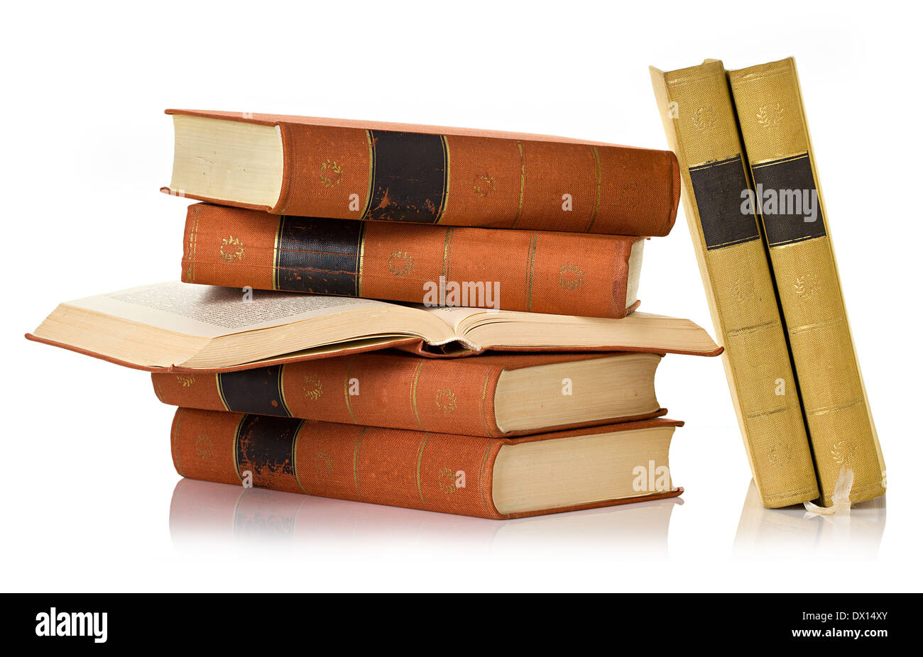 old books close up on white background Stock Photo - Alamy