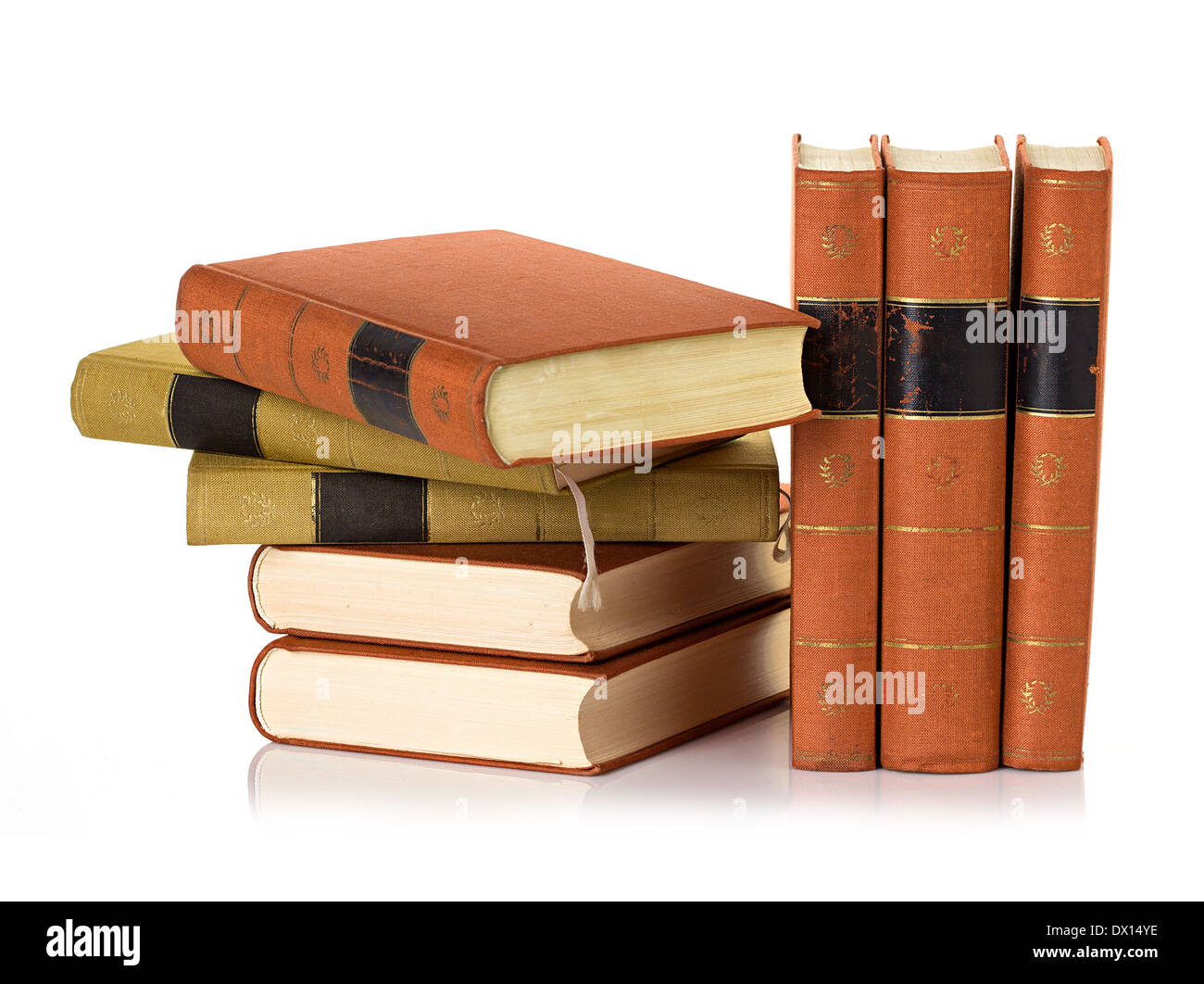 old books close up on white background Stock Photo - Alamy