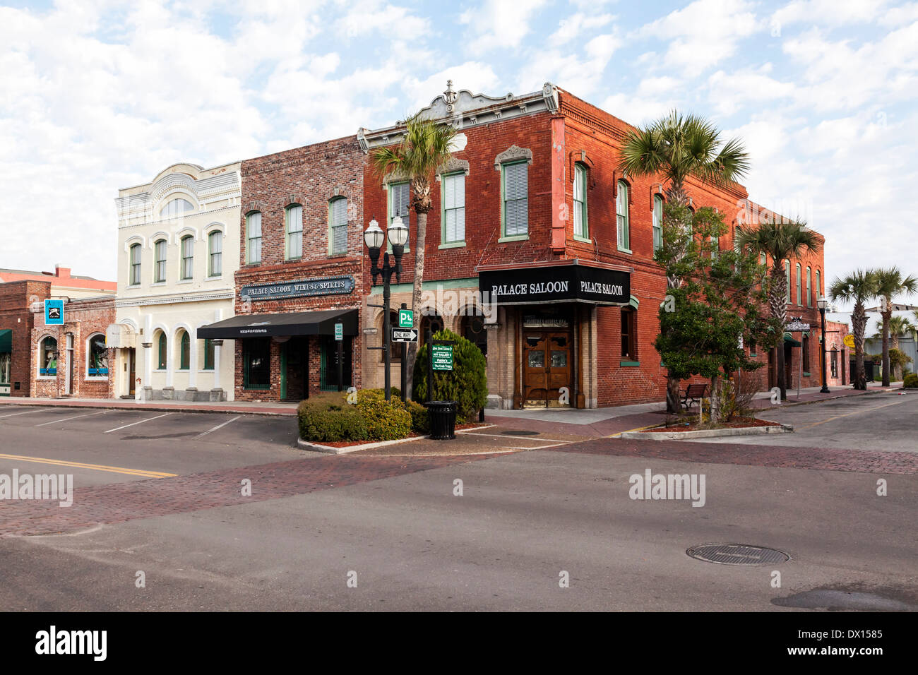 Twostory brick commercial buildings along Centre Street in historic downtown district of