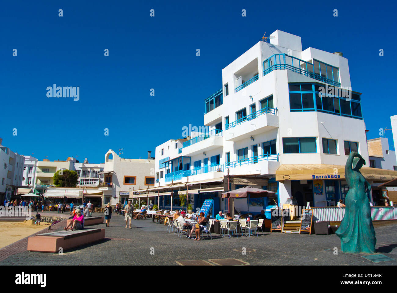 Paseo Maritimo seaside promenade, Corralejo, Fuerteventura, Canary Islands, Spain, Europe Stock Photo