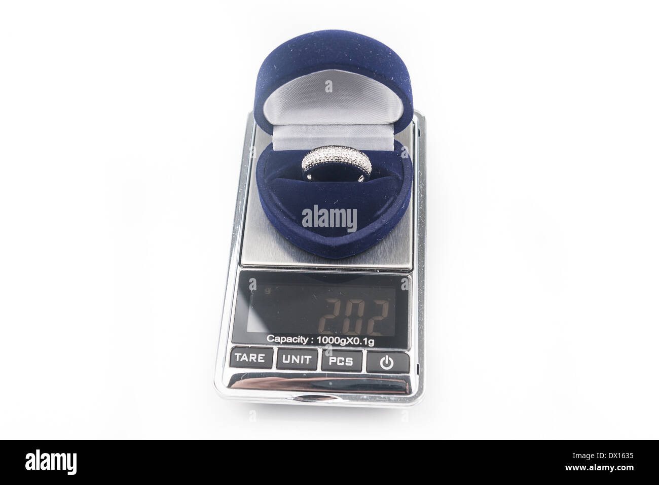 Digital scales isolated on white background Stock Photo - Alamy