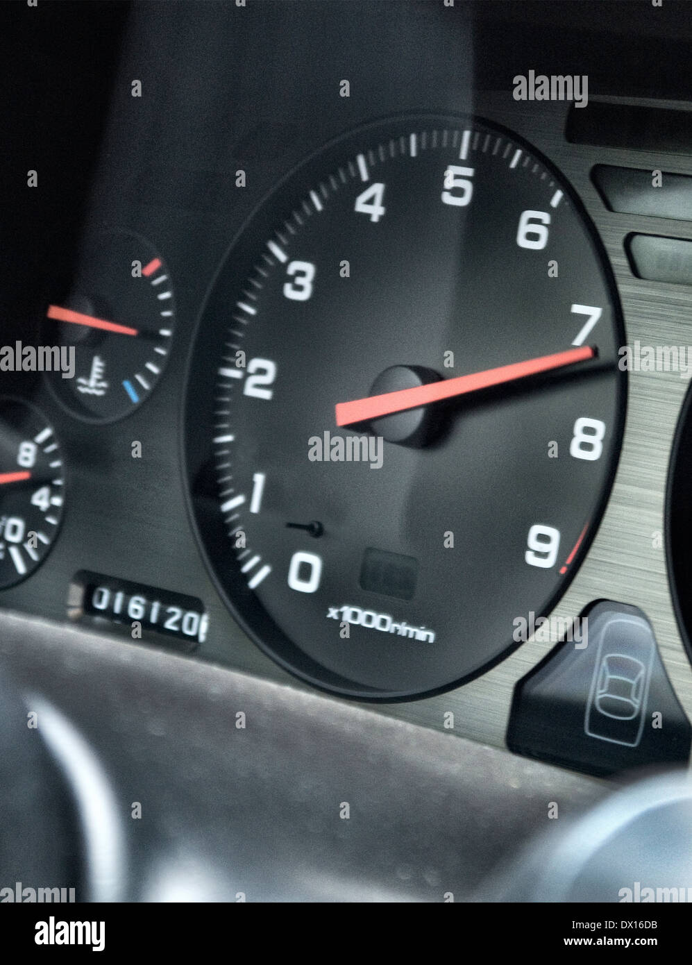 Honda NSX rev counter indication 7000 rpm. Stock Photo
