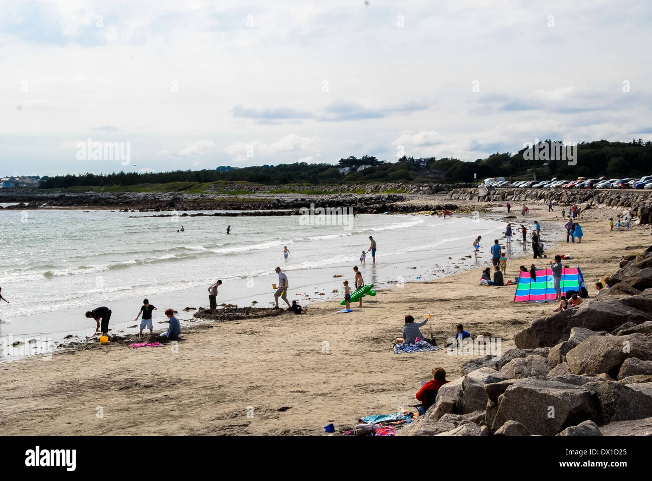tourists at salthill beach in galway, ireland Stock Photo Alamy