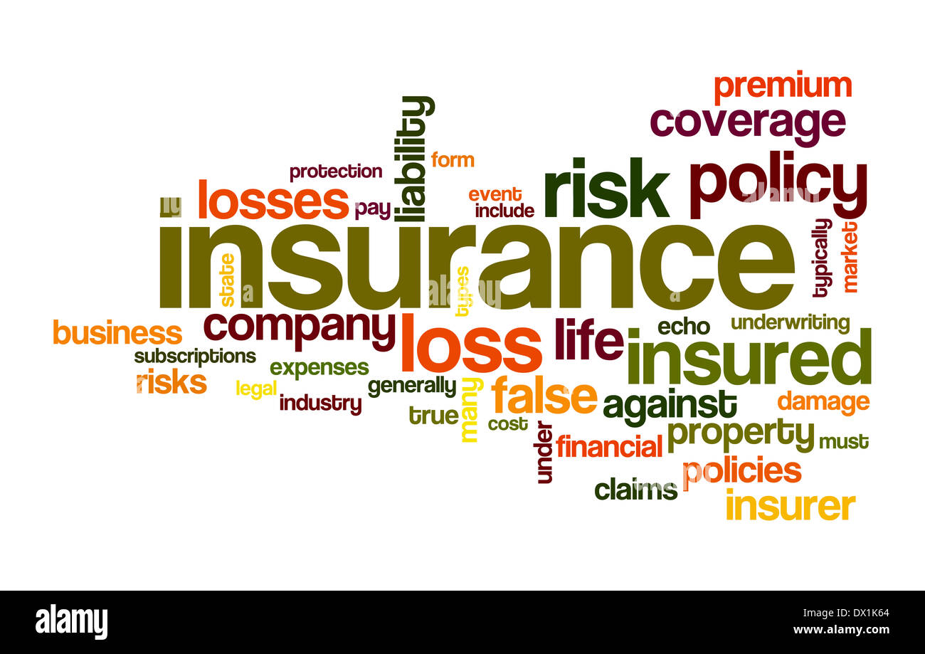 insurance word cloud conceptual image Stock Photo - Alamy