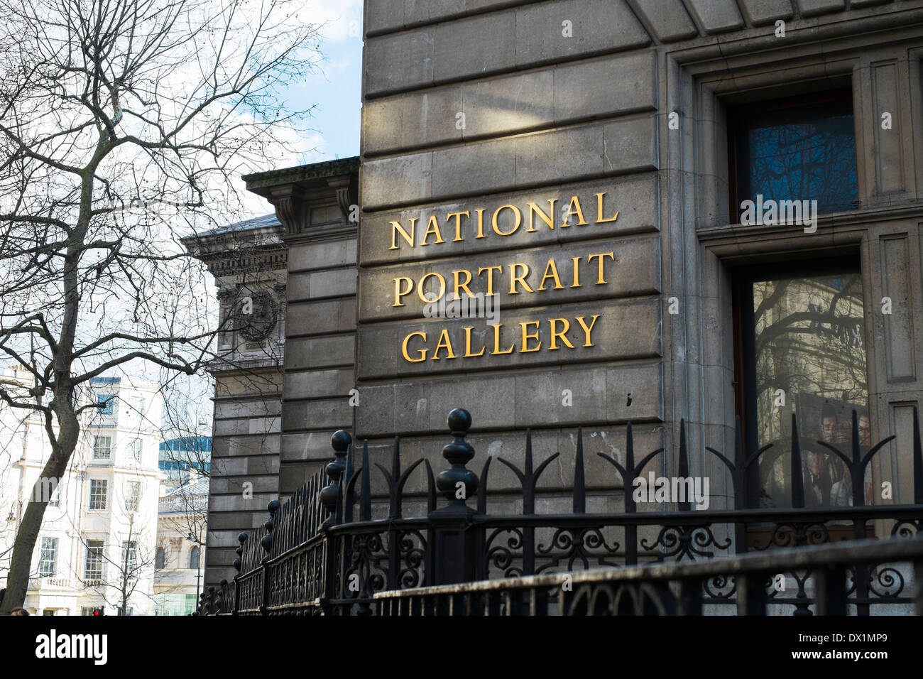 LONDON, UK - MARCH 14: Detail of National Portrait Gallery building. March 01, 2014 in London. Stock Photo