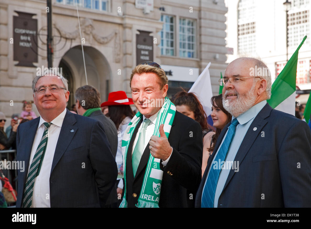 Michael Flatley of Riverdance fame lead the St Patrick's Day 2014 parade in London Stock Photo