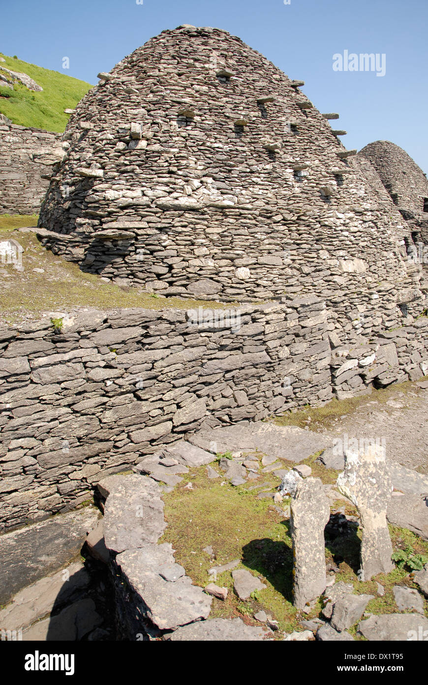 historic monastery at Skellig Michael island in Ireland Stock Photo