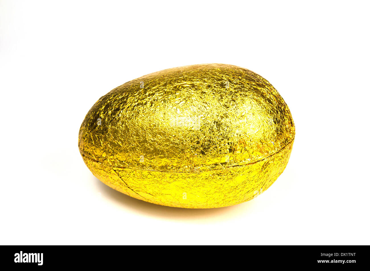 Golden easter egg isolated on white Stock Photo