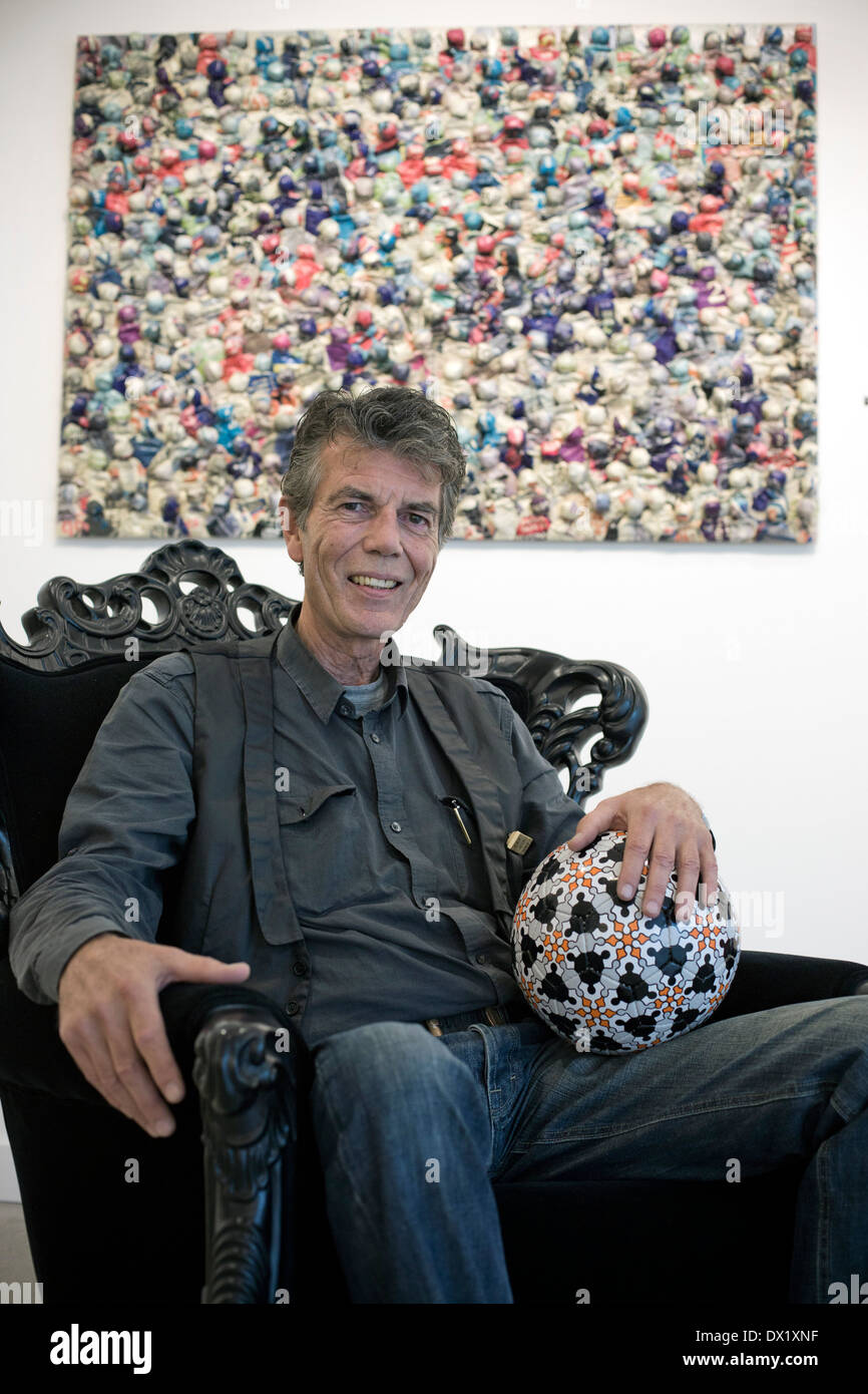 Renowned Dutch artist Bob van Persie, photographed in Manchester at an exhibition of his work. Stock Photo