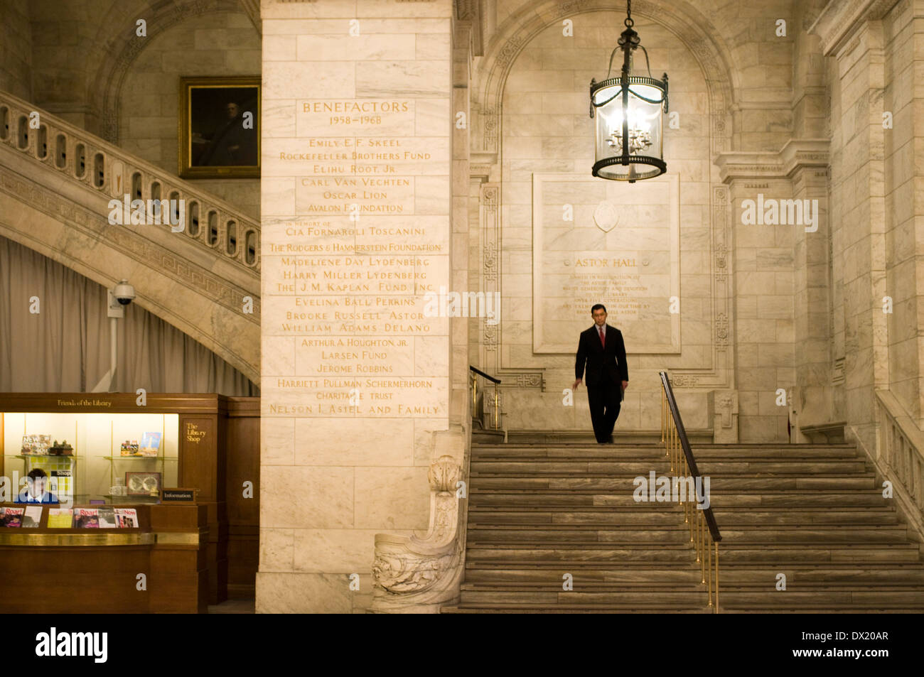 Steps in Astor Hall at the New York Library. 5th Ave and 42nd Telephone ...