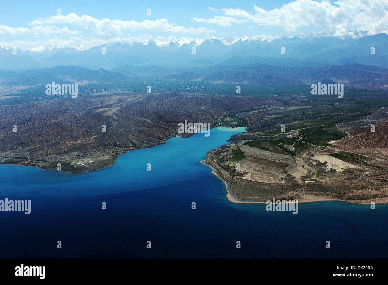 Bay at southern coast of Issyk-Kul lake, northern Kyrgyzstan Stock Photo