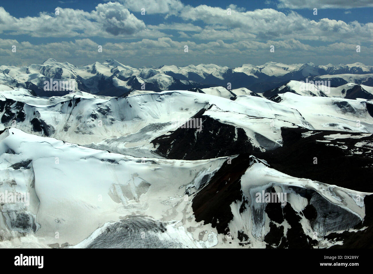 Timan Ridge Glaciated mountain ridges in Terskey range, Tien-Shan, Kyrgyzstan Stock ...