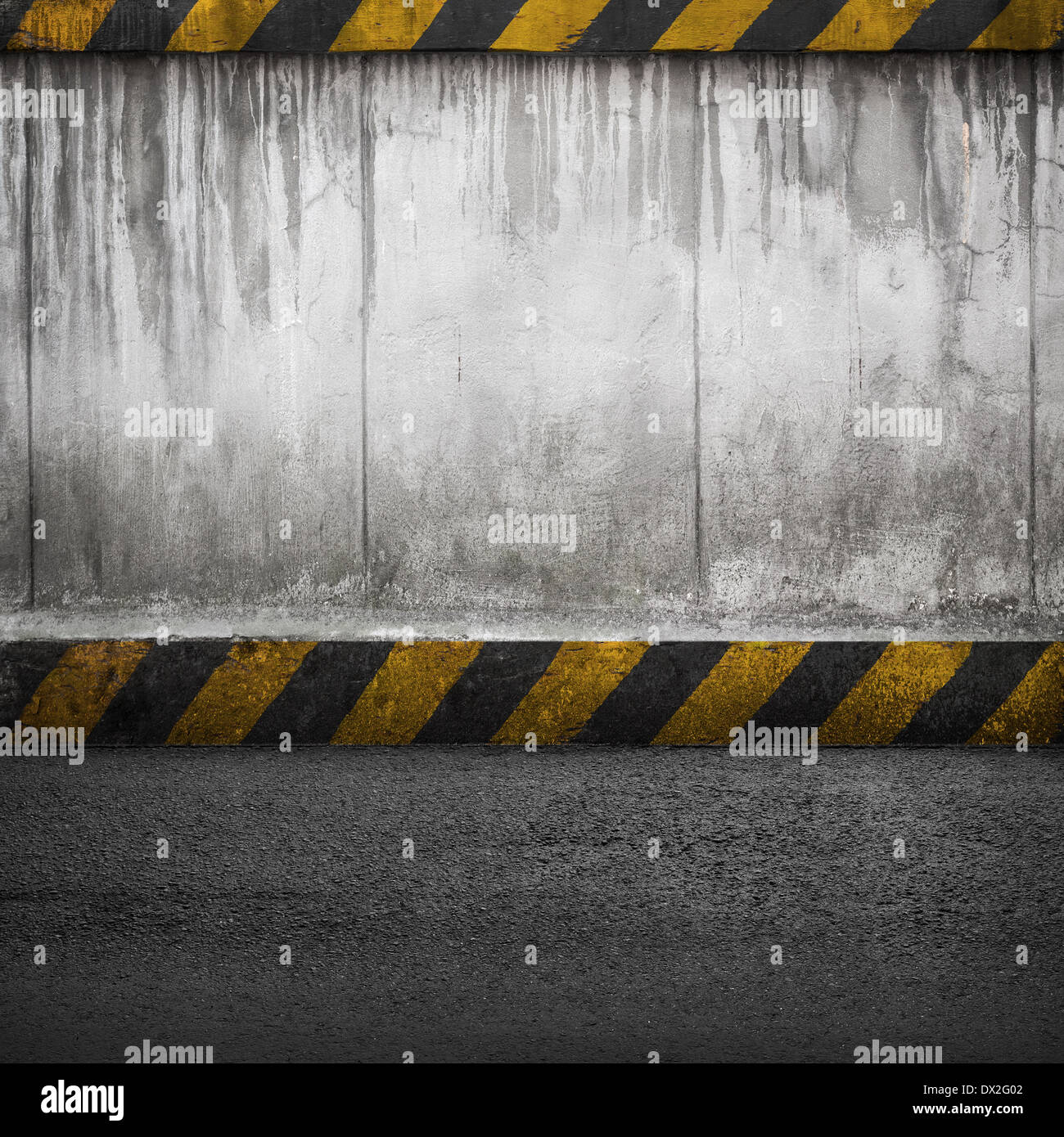 Concrete wall and asphalt. Abstract industrial interior background texture Stock Photo