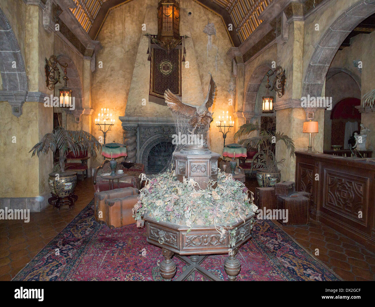 Tower of Terror Lobby, Disney's Hollywood Studios, Orlando Stock Photo