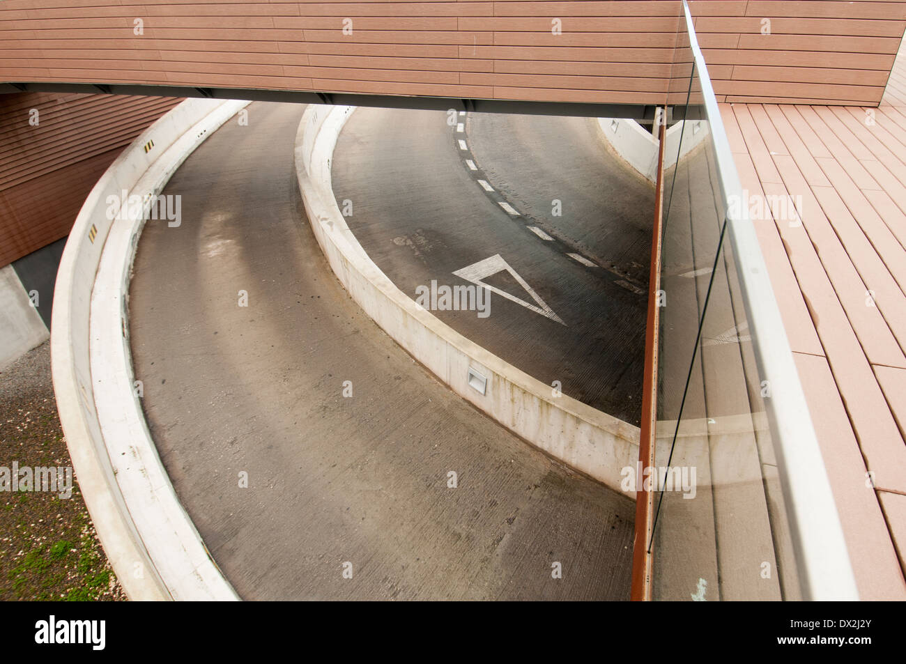 circular ramp to car park Stock Photo